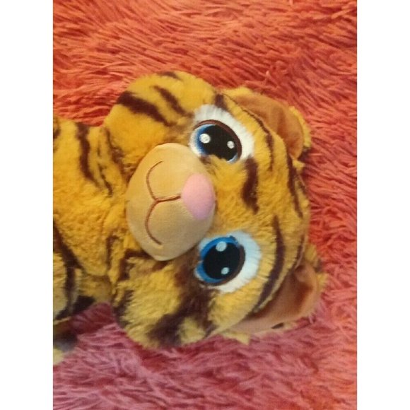 Retired Build A Bear Tiger Cub Plush Stuffed Animal Embroidered Eyes 12" Tall - Picture 5 of 5